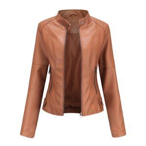Glonme Women Outwear Stand Up Collar Jacket Long Sleeve Coat Sport Open Front Ov